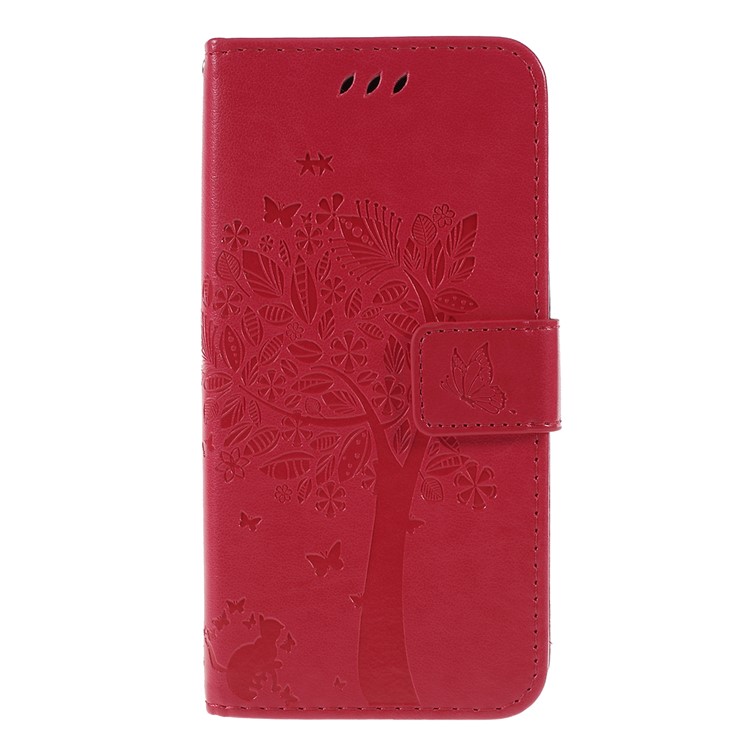 

Imprint Cat and Tree Pattern Leather Wallet Case for Samsung Galaxy A40 - Rose, Galaxy A40