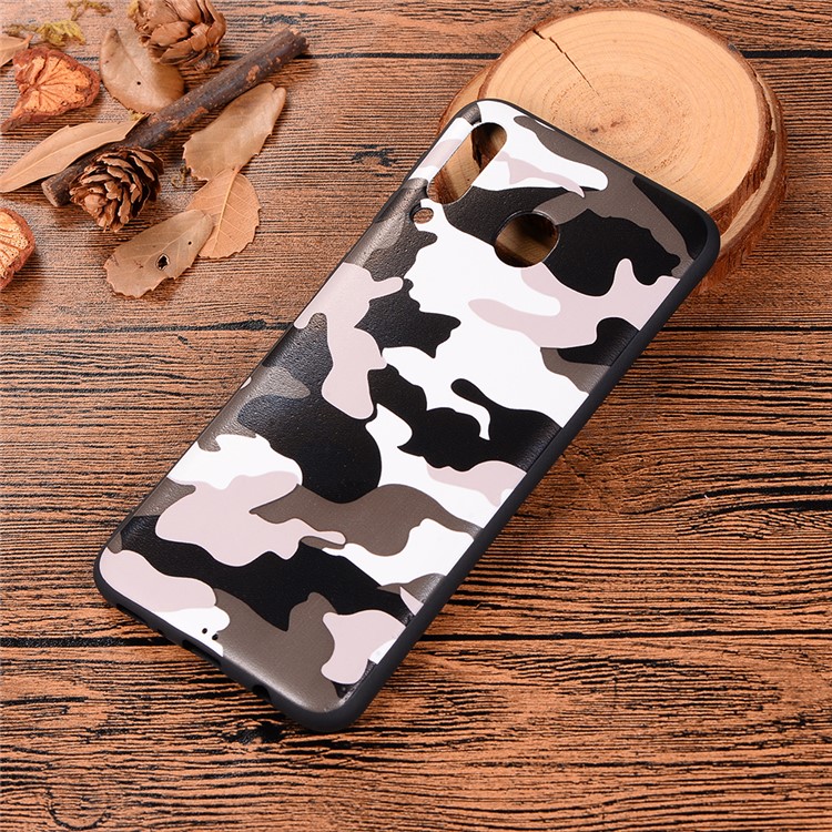 For Samsung Galaxy M30/A40s Camouflage Pattern TPU Phone Case - White-5