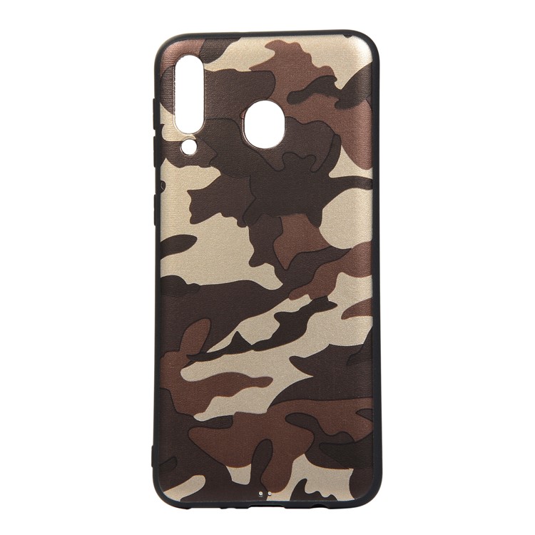 For Samsung Galaxy M30/A40s Camouflage Pattern TPU Phone Case - Brown-2