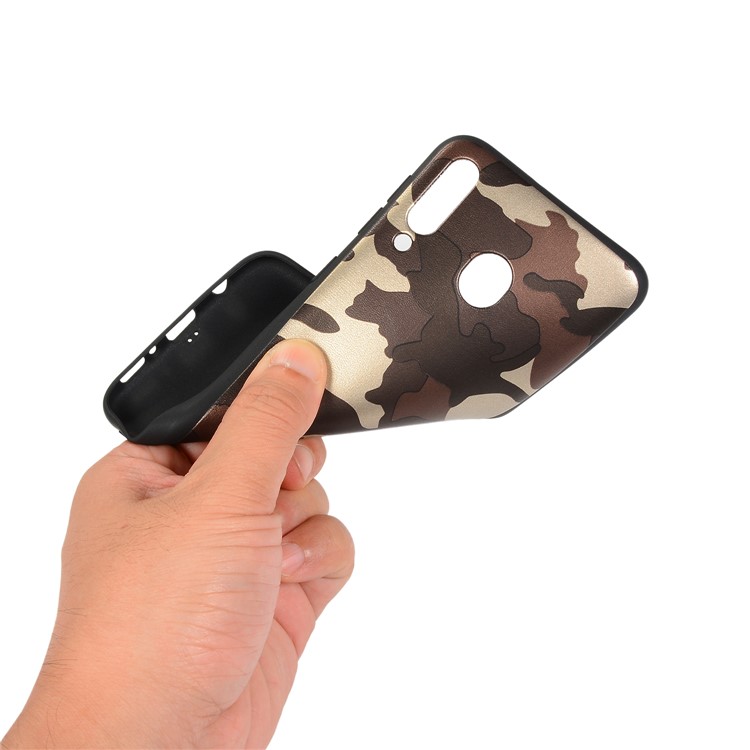 For Samsung Galaxy M30/A40s Camouflage Pattern TPU Phone Case - Brown-5