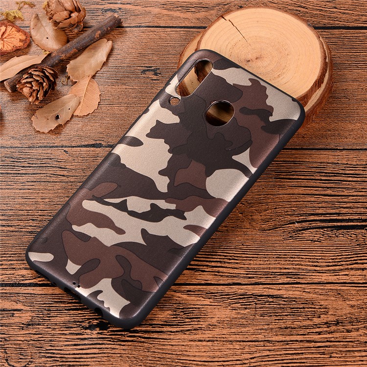 For Samsung Galaxy M30/A40s Camouflage Pattern TPU Phone Case - Brown-6