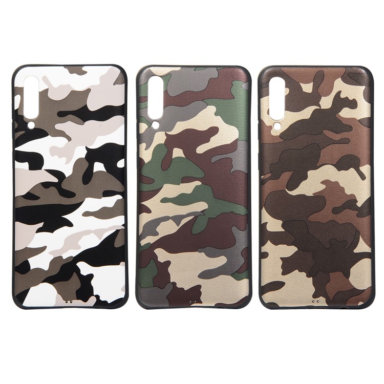 For Samsung Galaxy A50 Camouflage Pattern TPU Cover Phone Case - White-6