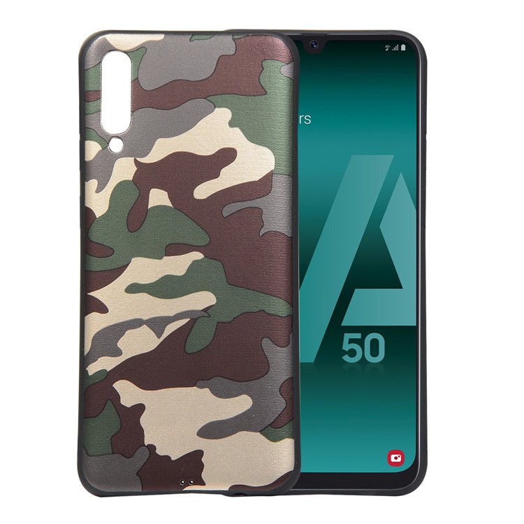 For Samsung Galaxy A50/A50s/A30s Camouflage Pattern TPU Cover Phone Case - Green-1
