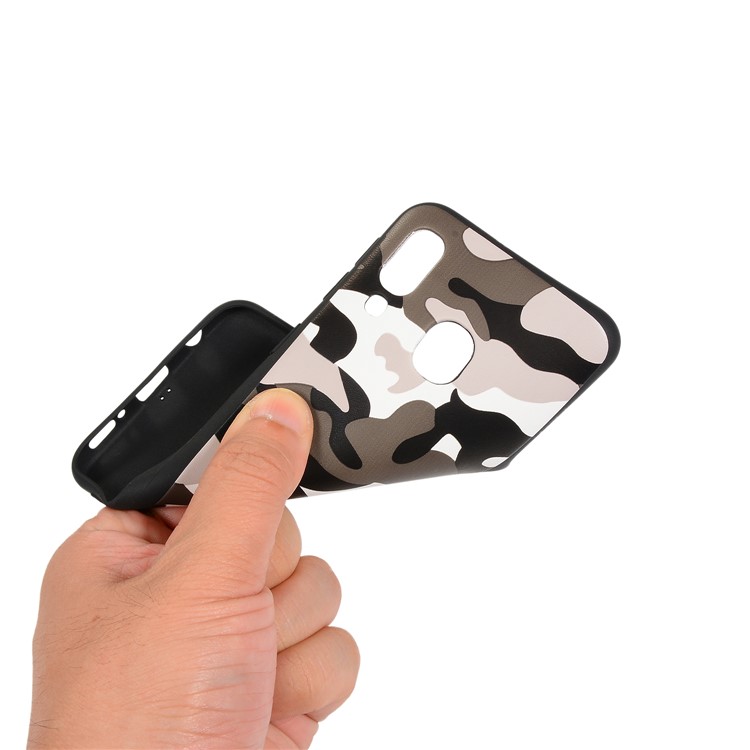 For Samsung Galaxy A40 Camouflage Pattern TPU Phone Case - White-4