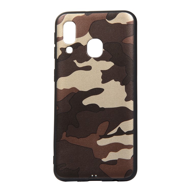 For Samsung Galaxy A40 Camouflage Pattern TPU Phone Case - Brown-2