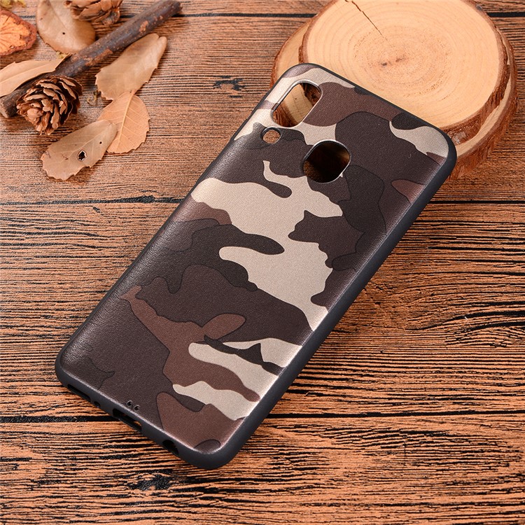 For Samsung Galaxy A40 Camouflage Pattern TPU Phone Case - Brown-6