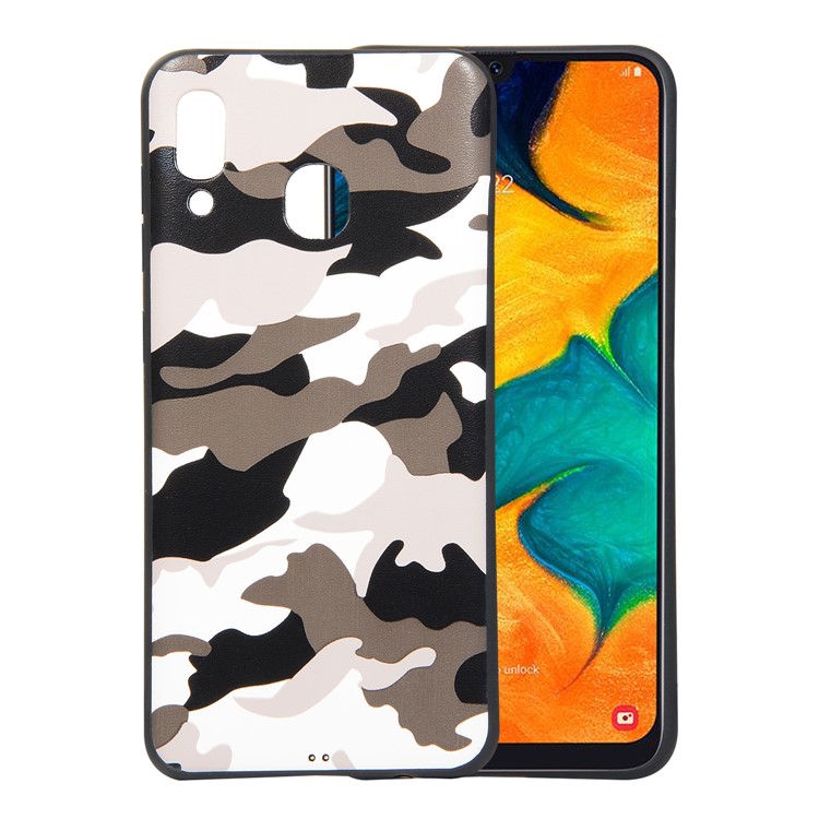 Camouflage Pattern TPU Mobile Phone Cover for Samsung Galaxy A20 / A30 - White-1