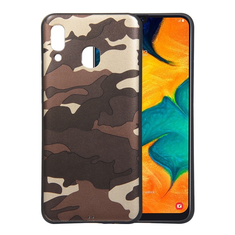 Camouflage Pattern TPU Mobile Phone Cover for Samsung Galaxy A20 / A30 - Brown-1