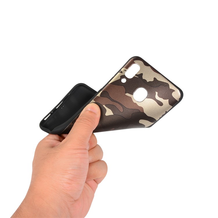 Camouflage Pattern TPU Mobile Phone Cover for Samsung Galaxy A20 / A30 - Brown-4