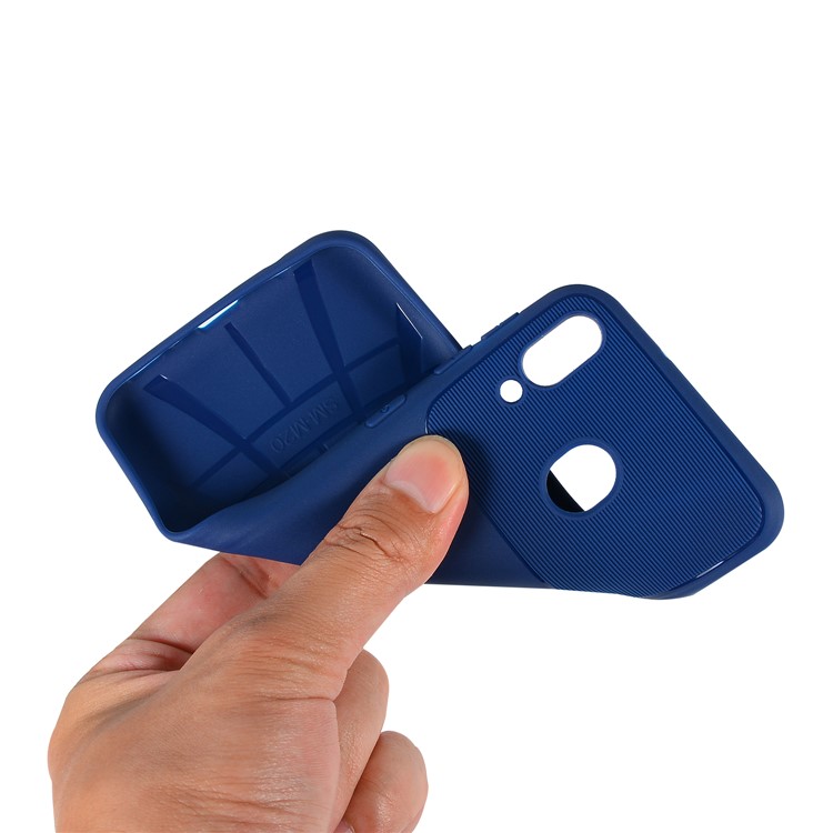 Armour Series Soft TPU Phone Cover Protector for Samsung Galaxy M20 - Dark Blue-5