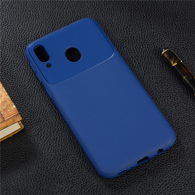 Armour Series Soft TPU Phone Cover Protector for Samsung Galaxy M20 - Dark Blue-6