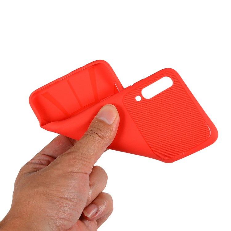 Armour Series Soft TPU Phone Cover Protector for Samsung Galaxy A70 - Red-5