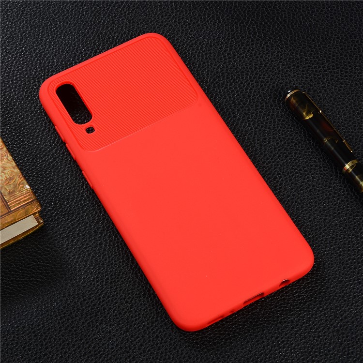 Armour Series Soft TPU Phone Cover Protector for Samsung Galaxy A70 - Red-6