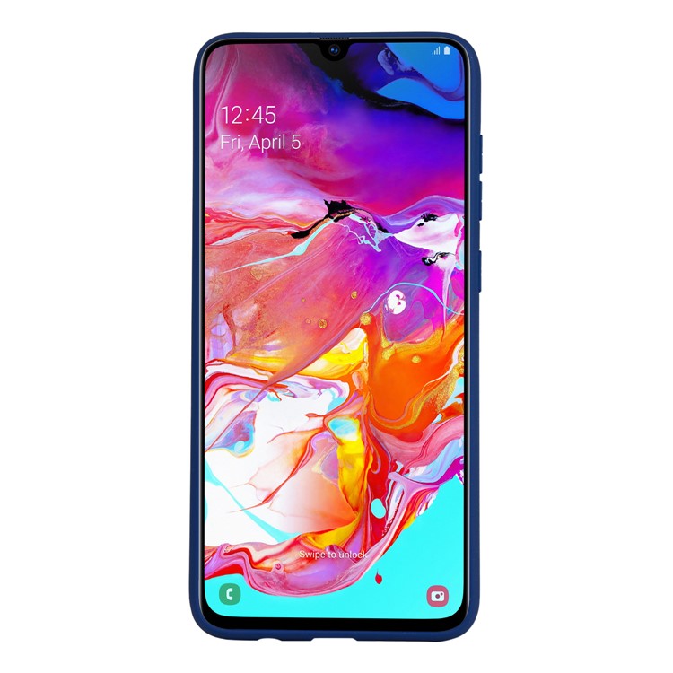Armour Series Soft TPU Phone Cover Protector for Samsung Galaxy A70 - Blue-3