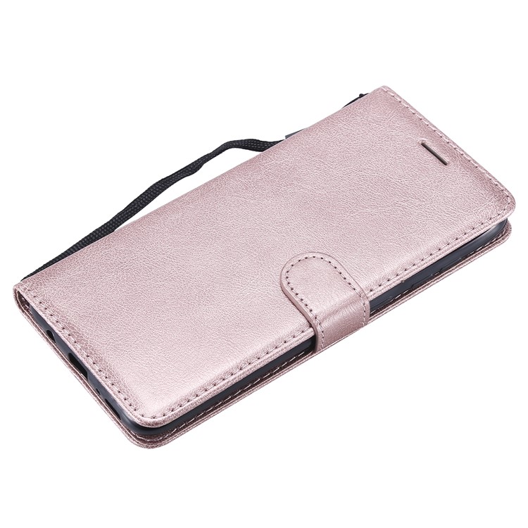 Schutzhülle Aus PU-Leder Für Brieftasche Mit Riemen Für Samsung Galaxy A70 - Roségold-5