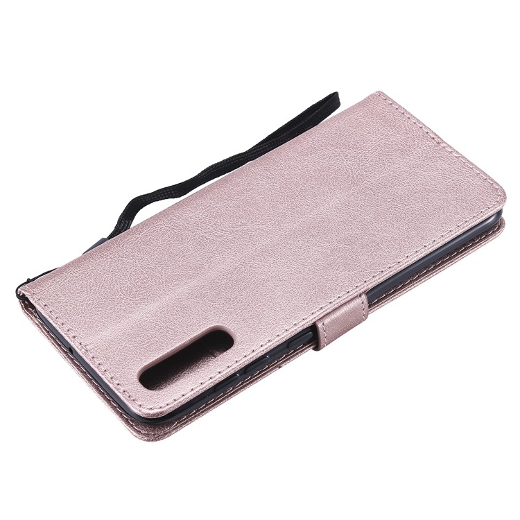 Schutzhülle Aus PU-Leder Für Brieftasche Mit Riemen Für Samsung Galaxy A70 - Roségold-6