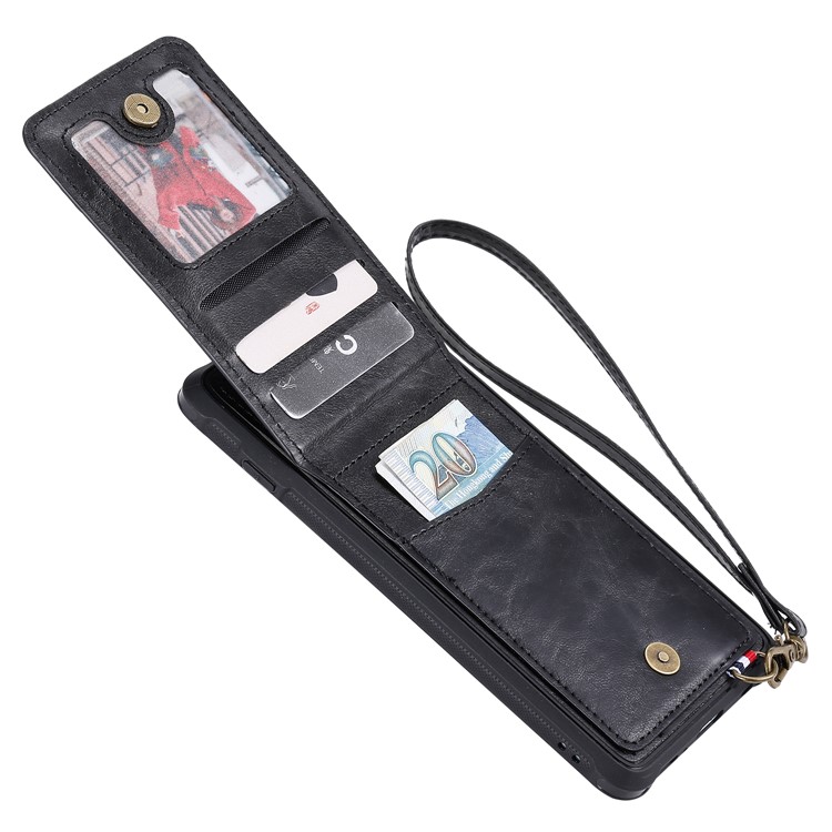 Kickstand PU Leather Coated TPU Phone Cover with Card Holders for Samsung Galaxy S10 Plus - Black-6