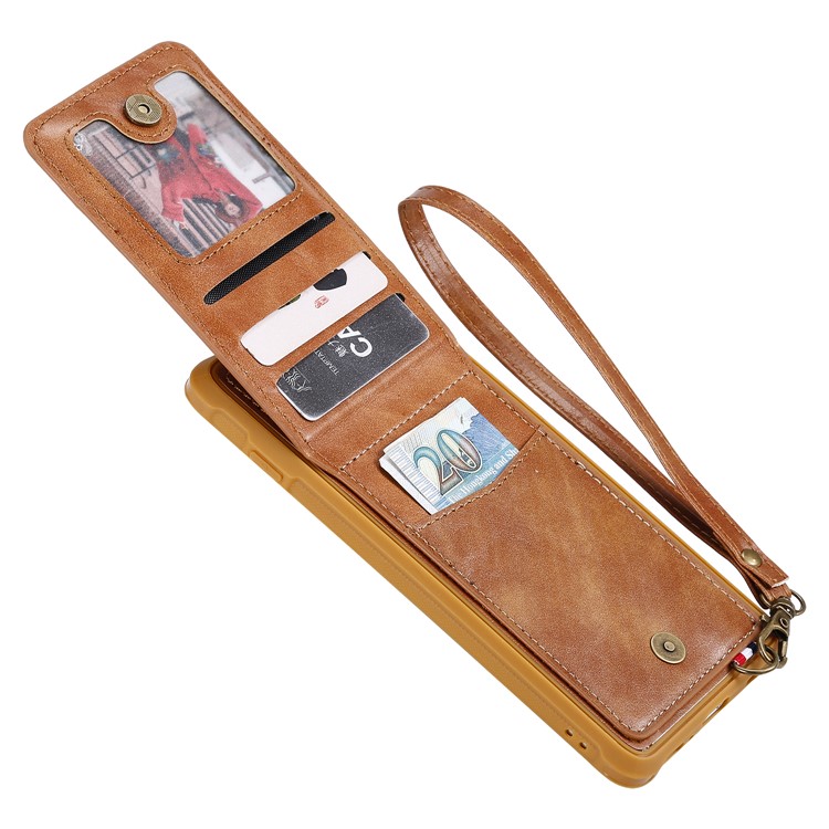 Kickstand PU Leather Coated TPU Phone Cover with Card Holders for Samsung Galaxy S10 Plus - Brown-6
