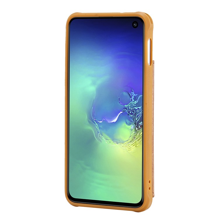 PU Leather Coated TPU Case Wallet Kickstand Case for Samsung Galaxy S10e - Brown-4