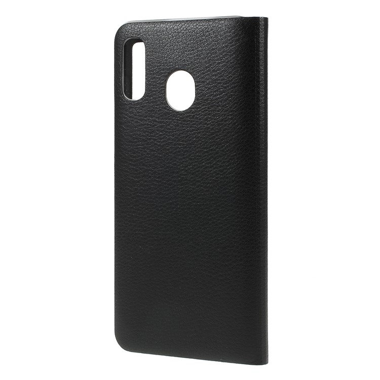 Folding Stand View Window Leather Phone Case for Samsung Galaxy A30/A20 - Black-2