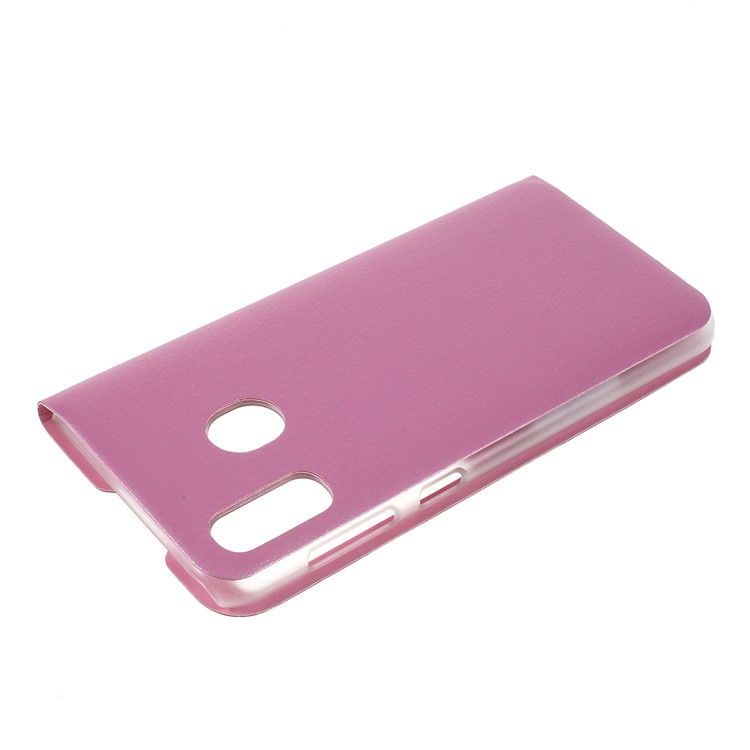 Folding Stand View Window Leather Phone Case for Samsung Galaxy A30/A20 - Pink-2