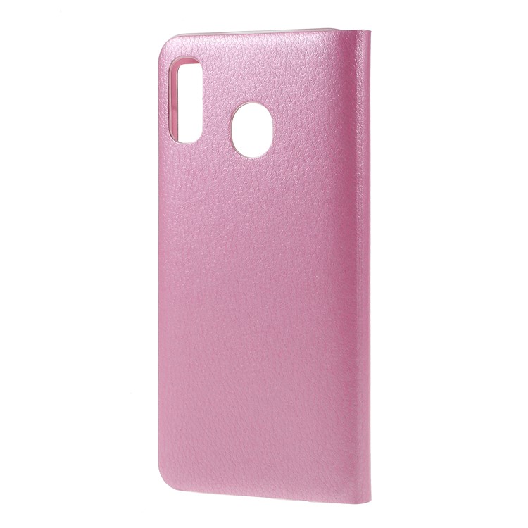 Folding Stand View Window Leather Phone Case for Samsung Galaxy A30/A20 - Pink-5