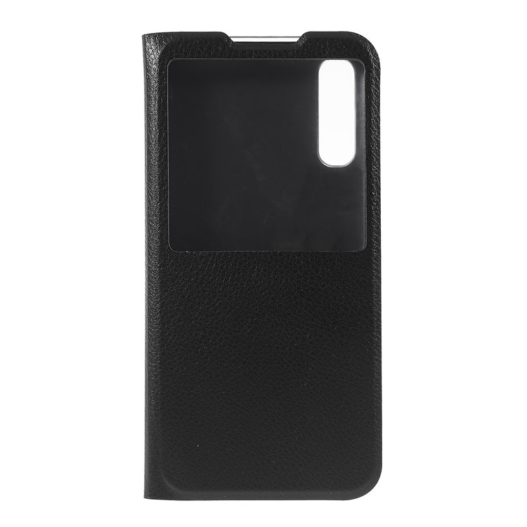 Folding Stand View Window Leather Flip Phone Casing for Samsung Galaxy A50/A50s/A30s - Black-3