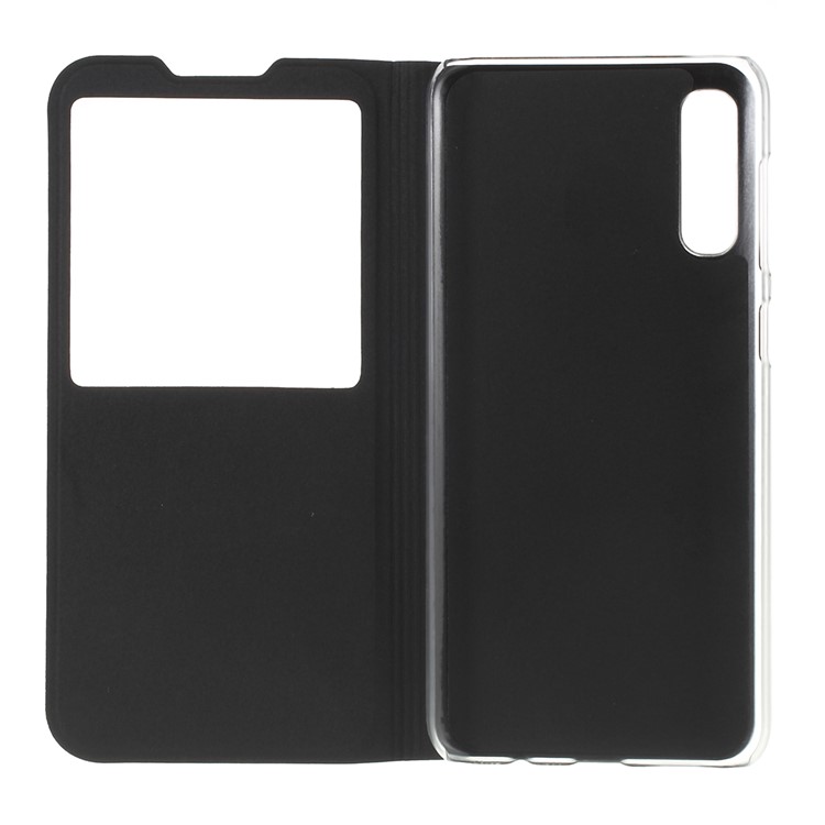 Folding Stand View Window Leather Flip Phone Casing for Samsung Galaxy A50/A50s/A30s - Black-7