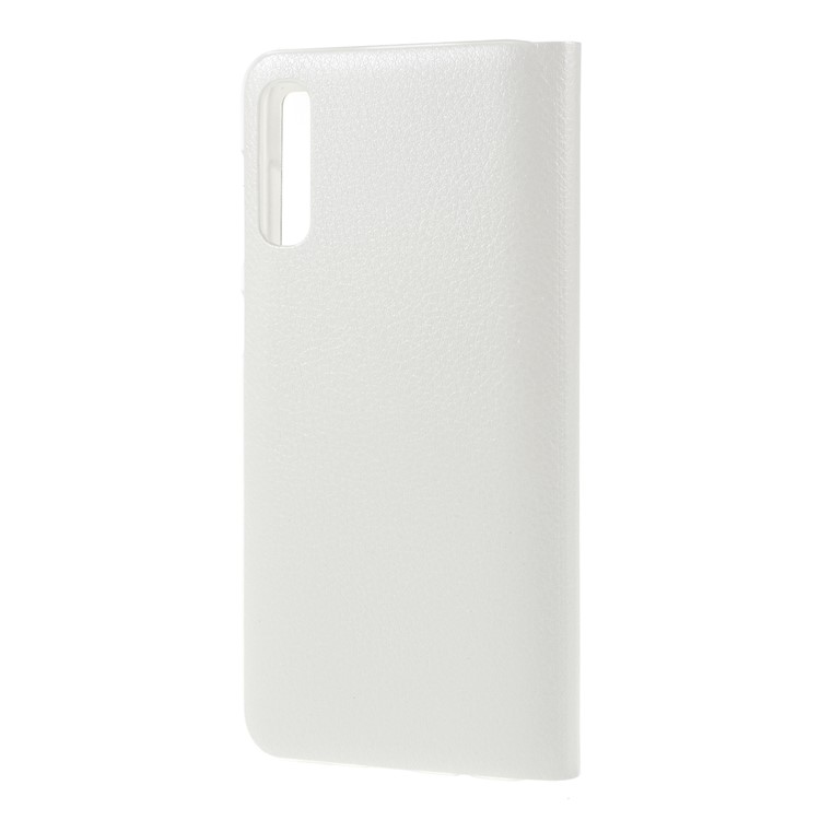 Klappständer Sichtfenster Leder Flip-Phone-Gehäuse Für Samsung Galaxy A50 - Weiß-2
