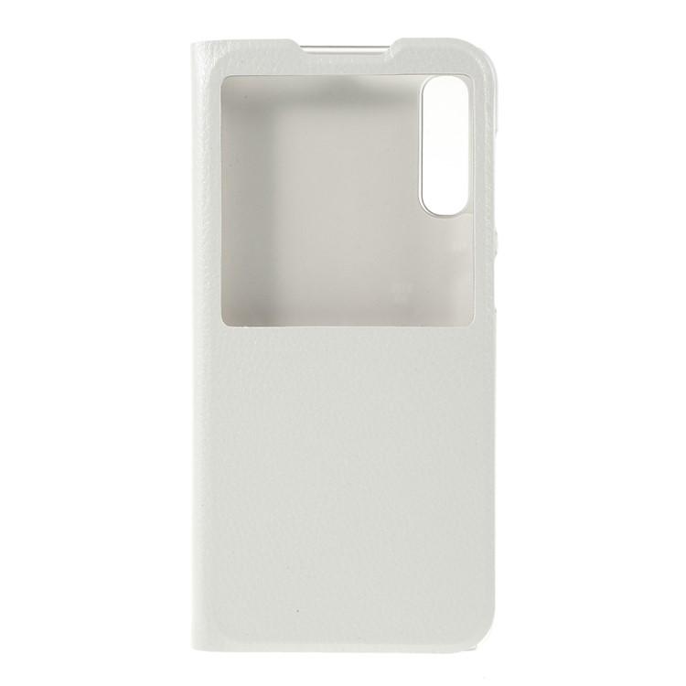 Klappständer Sichtfenster Leder Flip-Phone-Gehäuse Für Samsung Galaxy A50 - Weiß-3