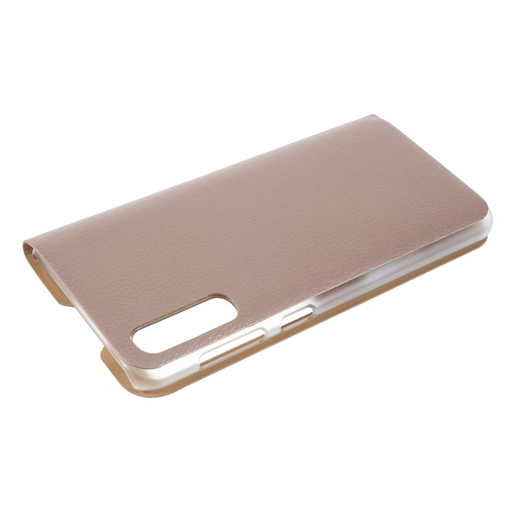 Folding Stand View Window Leather Flip Phone Casing for Samsung Galaxy A50/A50s/A30s - Gold-4