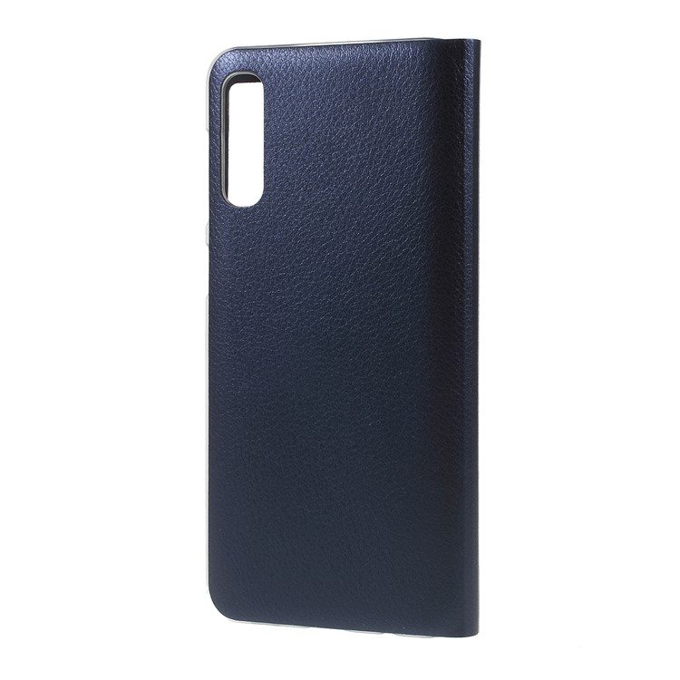 Klappständer Sichtfenster Leder Flip-Phone-Gehäuse Für Samsung Galaxy A50 - Blau-2