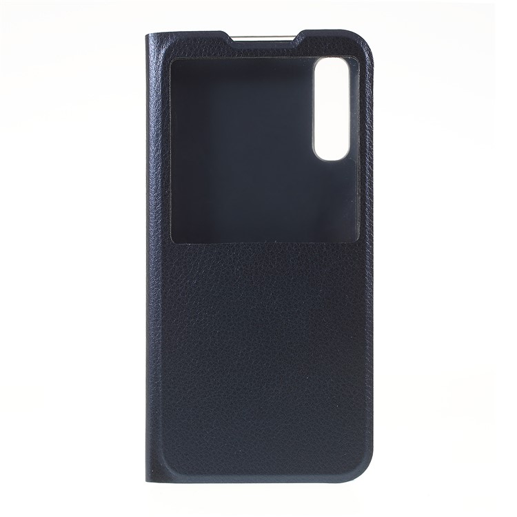 Klappständer Sichtfenster Leder Flip-Phone-Gehäuse Für Samsung Galaxy A50 - Blau-3