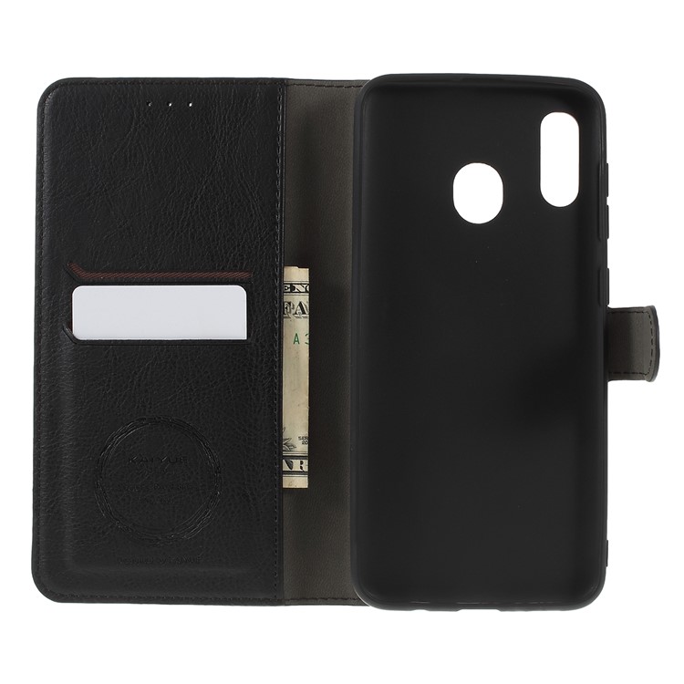 KAIYUE Premium PU Leather Wallet Cover Protector for Samsung Galaxy A30 / A20 - Black-8