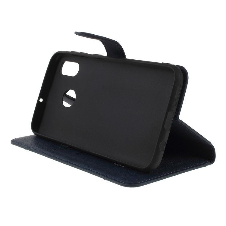 KAIYUE Premium PU Leather Wallet Cover Protector for Samsung Galaxy A30 / A20 - Dark Blue-2