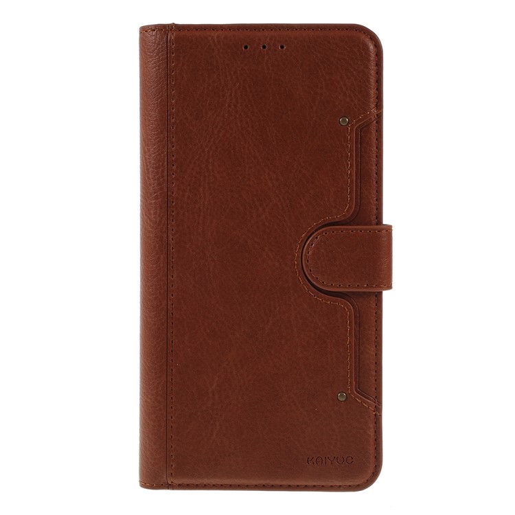 KAIYUE Premium PU Leather Wallet Cover Protector for Samsung Galaxy A30 / A20 - Brown-1