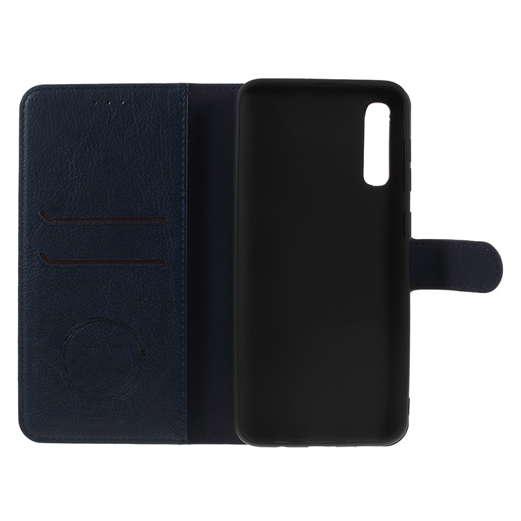 KAIYUE Premium PU Leather Wallet Cover Protector for Samsung Galaxy A70 - Dark Blue-4