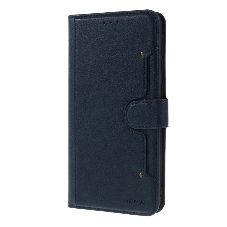 KAIYUE Premium PU Leather Wallet Cover Protector for Samsung Galaxy A70 - Dark Blue-5