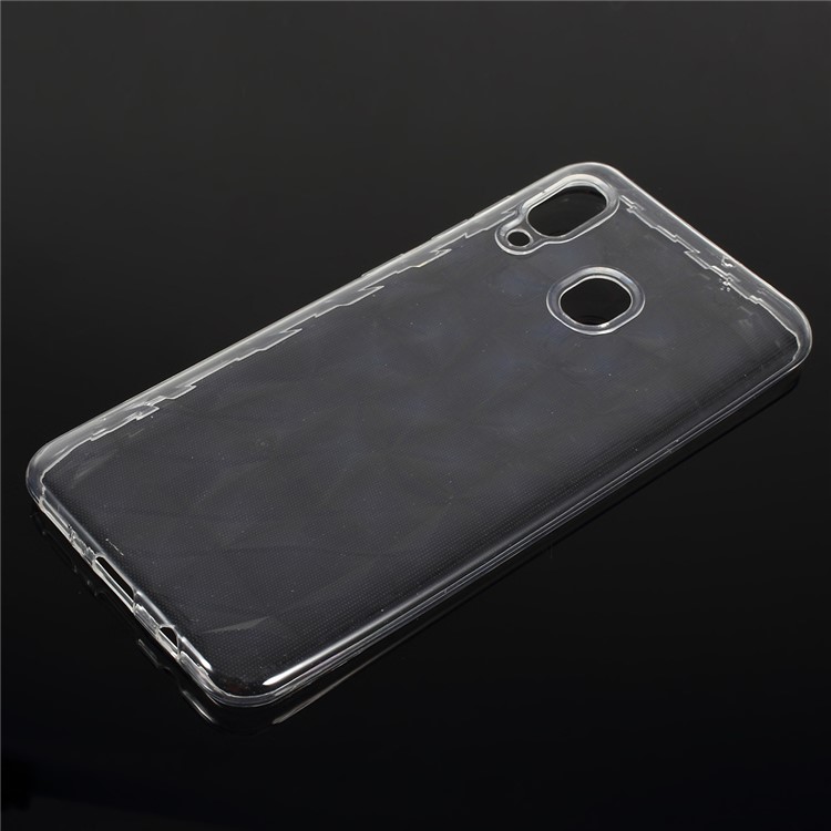 3D Diamond Grain Soft TPU Case for Samsung Galaxy A30 - Transparent-1