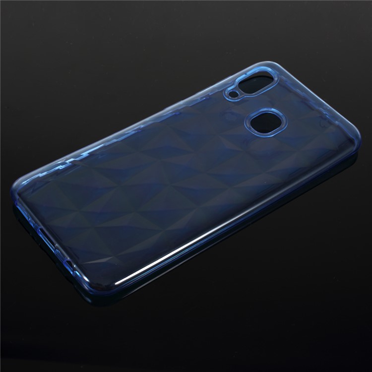 3D Diamond Grain Soft TPU Case for Samsung Galaxy A30 - Blue-1