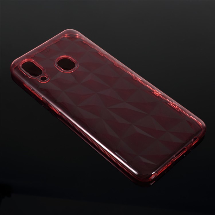 3D Diamond Grain Soft TPU Case for Samsung Galaxy A30 - Watermelon Red-3