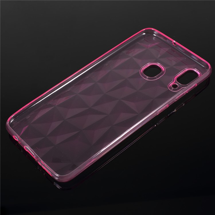 3D Diamond Grain Soft TPU Case for Samsung Galaxy A30 - Pink-2