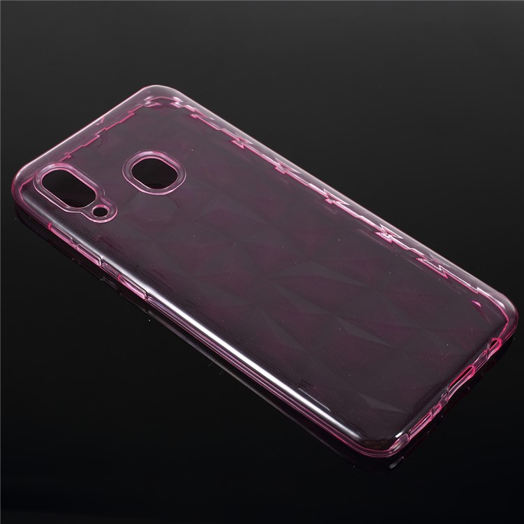 3D Diamond Grain Soft TPU Case for Samsung Galaxy A30 - Pink-3