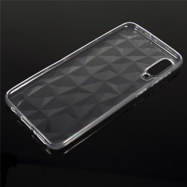 3D Diamond Grain Soft TPU Case for Samsung Galaxy A50/A50s/A30s - Transparent-2
