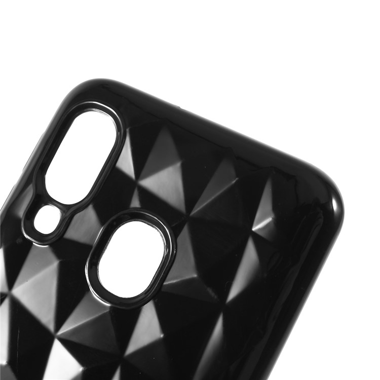 3D Diamond Grain Soft TPU Case for Samsung Galaxy A40 - Black-2