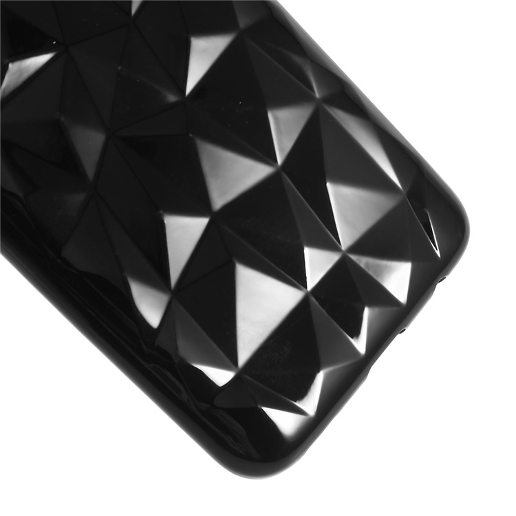 3D Diamond Grain Soft TPU Case for Samsung Galaxy A40 - Black-3
