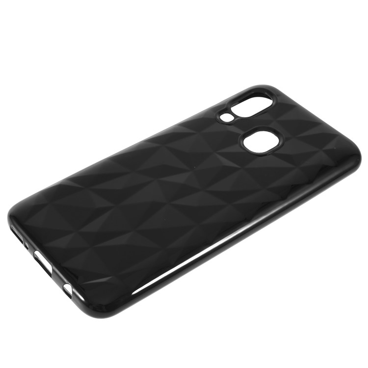 3D Diamond Grain Soft TPU Case for Samsung Galaxy A40 - Black-4