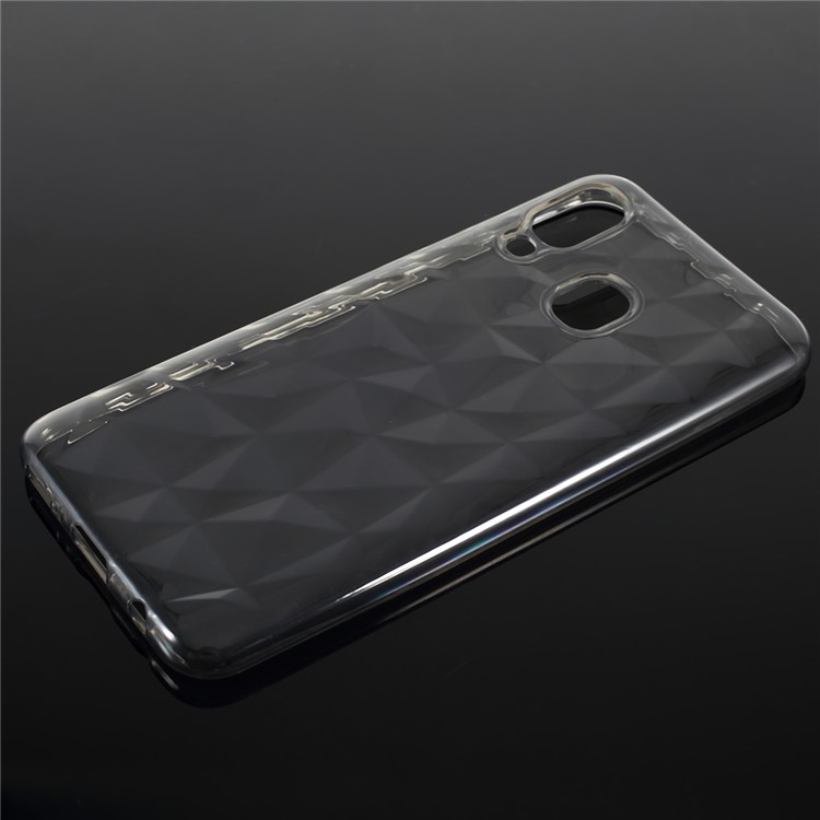 3D Diamond Grain Soft TPU Case for Samsung Galaxy A40 - Grey-1