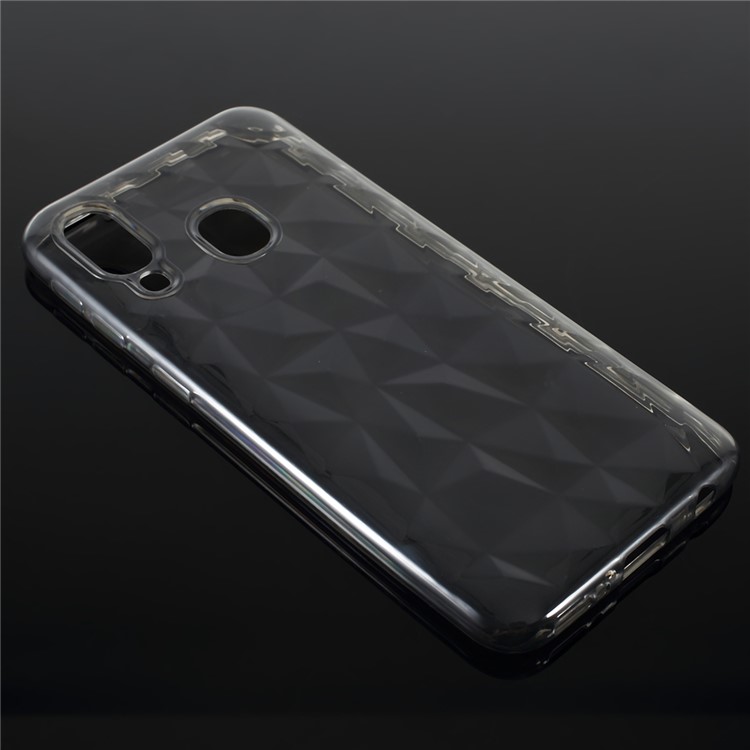 3D Diamond Grain Soft TPU Case for Samsung Galaxy A40 - Grey-3