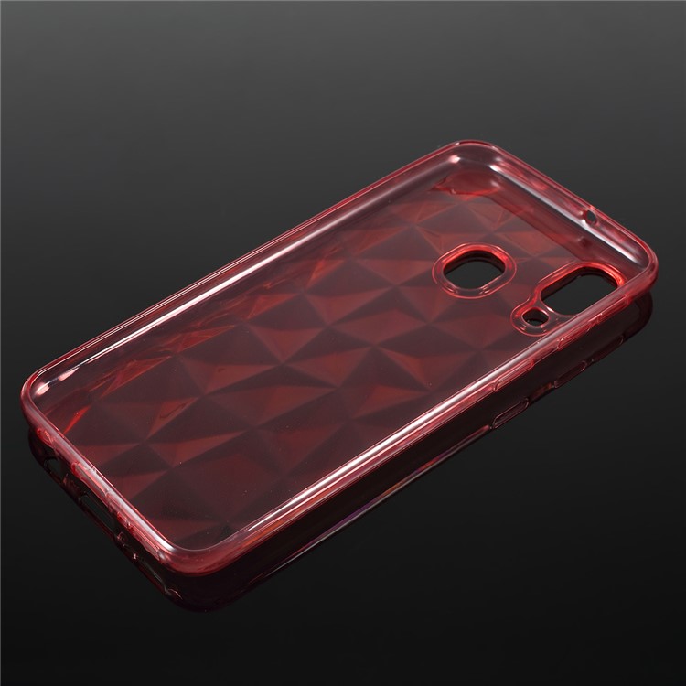 3D Diamond Grain Soft TPU Case for Samsung Galaxy A40 - Watermelon Red-2